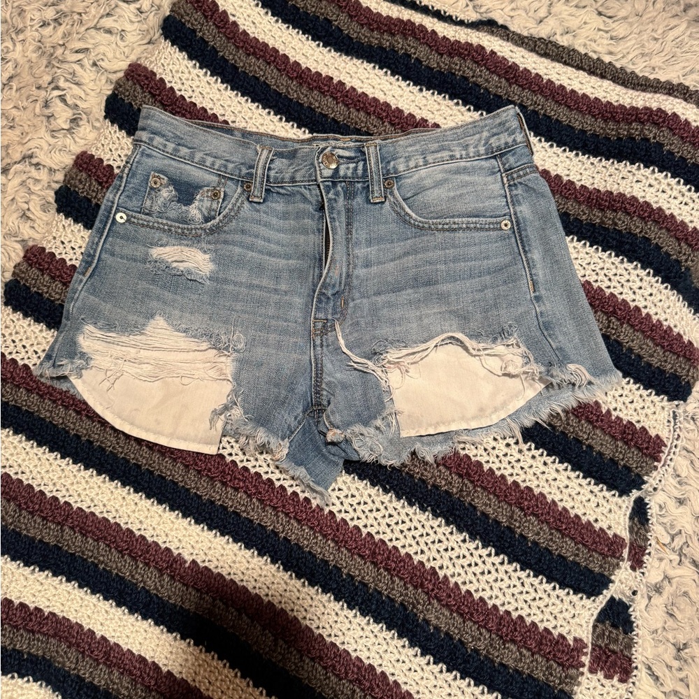 Distressed Denim Shorts
